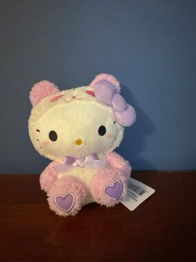 Sanrio Hello Kitty 6.4” Plush Lavender Panda Bear Costume Rare NWT From Round1